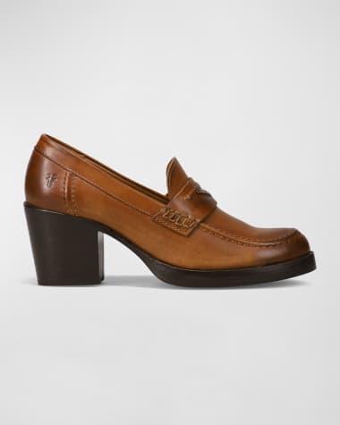 Frye Jean Calfskin Heeled Loafers