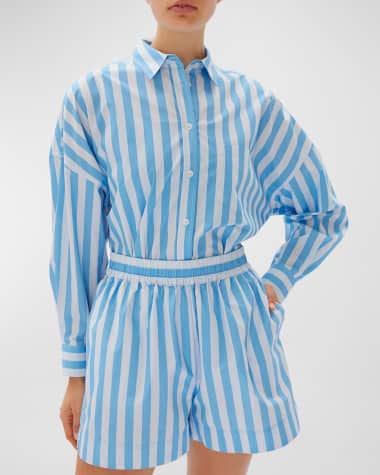 LMND Chiara Cotton Stripe Button-Front Shirt