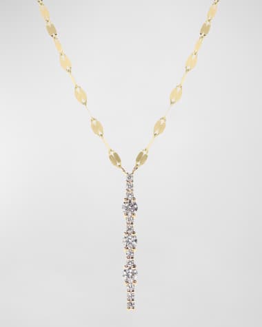 LANA Flawless 14K Gold Linear Diamond Pendant Necklace