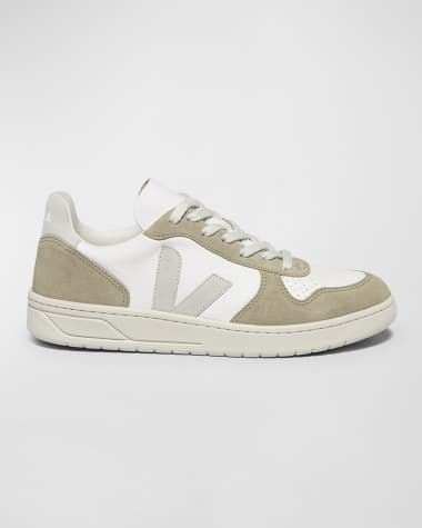 VEJA V-10 Mixed Leather Low-Top Sneakers