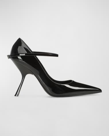 Sergio Rossi Vernice Patent Buckle-Strap Pumps