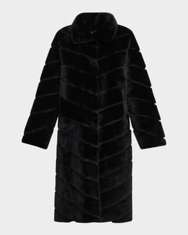 Gorski Reversible Chevron Lamb Shearling Coat