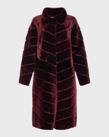 Gorski Reversible Chevron Lamb Shearling Coat