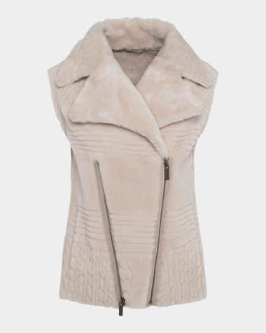 Neiman Marcus Hooded Rabbit Fur Vest Natural Brown, $285, Last Call by  Neiman Marcus