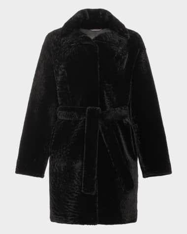 Gorski Reversible Lamb Shearling Belted Stroller Coat