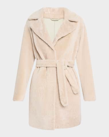 Gorski Reversible Lamb Shearling Belted Stroller Coat