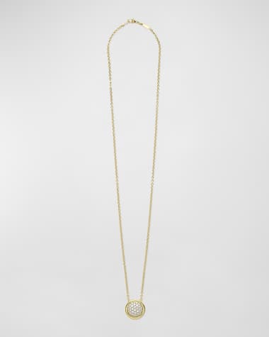 LAGOS 18K Meridian Diamond Pave Circle Pendant Necklace