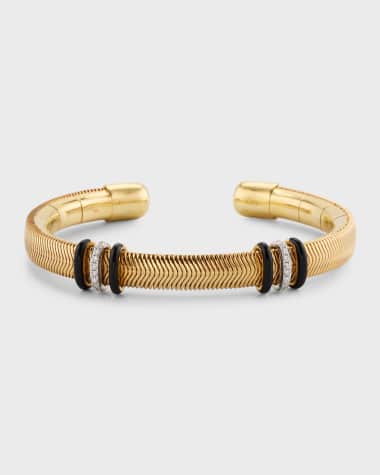 Nikos Koulis 18K Feelings Bangle Bracelet with Diamonds and Enamel