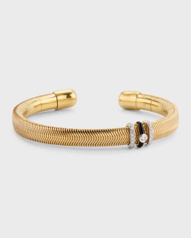 Nikos Koulis 18K Yellow Gold Feelings Bracelet with Diamond Accents