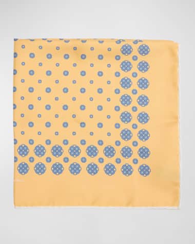 Stefano Ricci Men's Silk Quatrefoil-Print Handkerchief