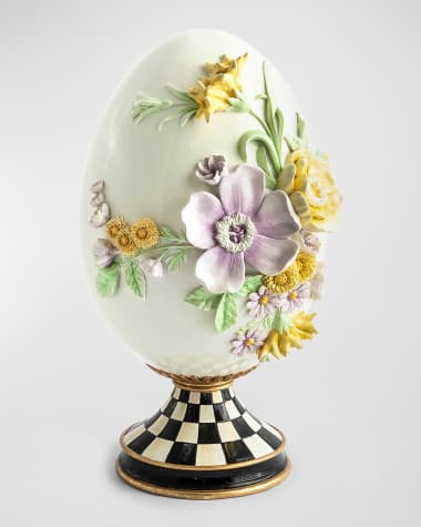 MacKenzie-Childs Courtly Check Botany Pedestal Egg
