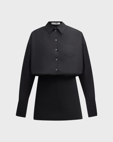 INTERIOR Tutto Long-Sleeve Mini Shirtdress