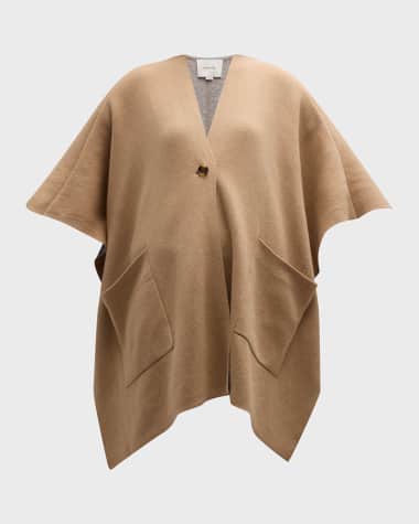 Vince Double-Faced Knit Wool & Cashmere Cape