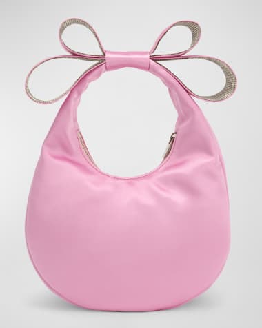 MACH & MACH Small Bow Satin Top-Handle Bag