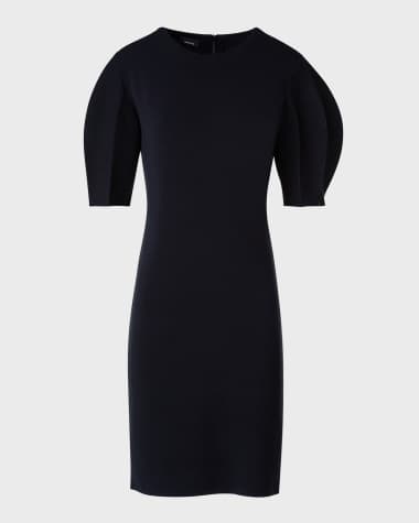 Akris Volume Puff-Sleeve Short Dress