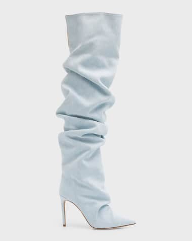 Prota Fiori Primavera Recycled Denim Over-The-Knee Boots