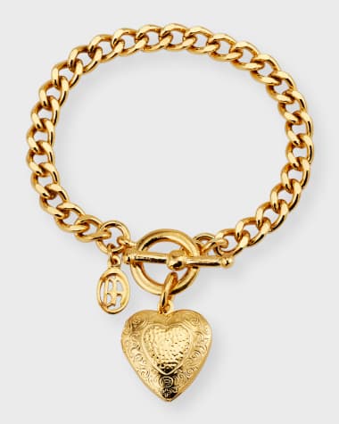  Juicy Couture Silvertone Heart Charm Toggle Bracelet: Clothing,  Shoes & Jewelry
