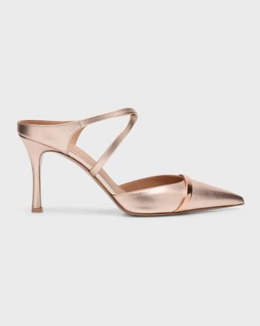 Malone Souliers Yoana Metallic Crisscross Mule Pumps