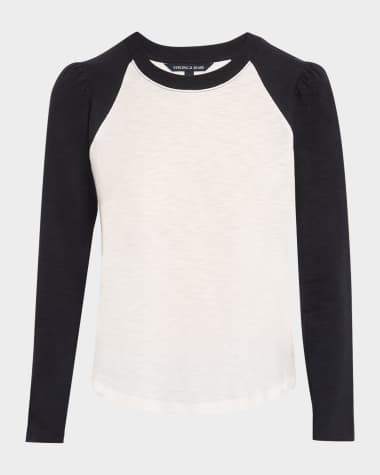 Veronica Beard Mason Long-Sleeve Baseball Tee