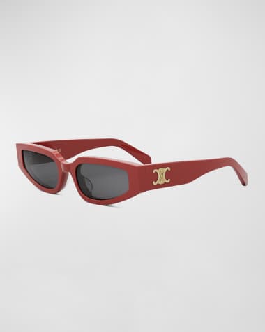 Celine Triomphe Sleek Red Acetate Cat-Eye Sunglasses