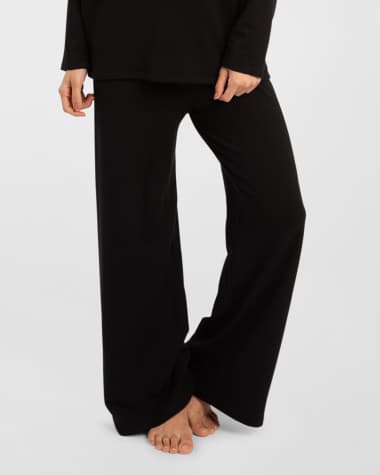 Mid-Rise UltraLite Foldover-Waist Flare Lounge Pants for Women