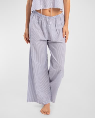 Andine Cavani Striped Wide-Leg Lounge Pants