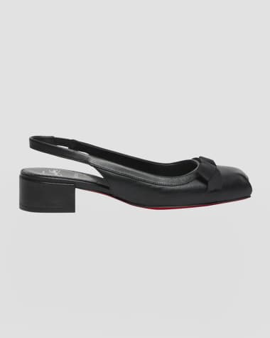 Christian Louboutin Napa Ballerina Red Sole Slingback Pumps