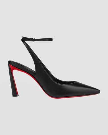 Christian Louboutin Condora Leather Red Sole Ankle-Strap Pumps