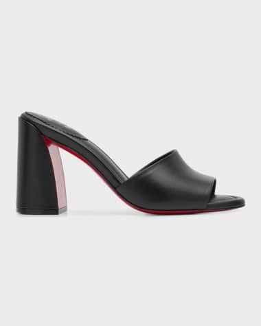 Christian Louboutin Jane Leather Red Sole Mule Sandals