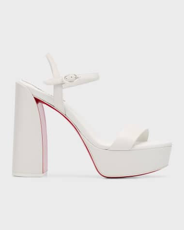 Christian Louboutin Movida Jane Leather Red Sole Platform Sandals