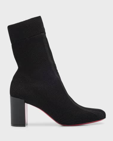 Christian Louboutin Beyonstage Red Sole Knit Mid-Calf Boots