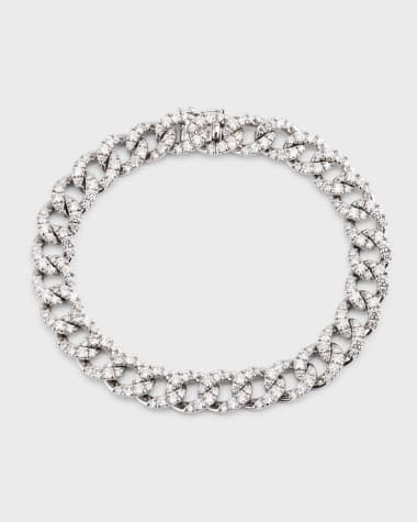 ZYDO 18K White Gold Groumette Bracelet with Diamonds