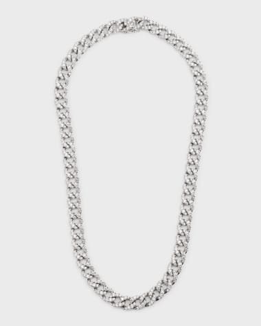 ZYDO 18K White Gold Groumette Necklace with Diamonds