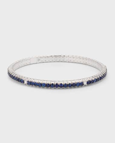 ZYDO 18K White Gold Bracelet with Blue Sapphires and White Diamonds