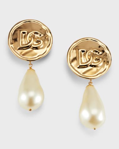 CHANEL CC Logo Gold Metal Earrings Evening Dangle Drop Large Circa 1994 -  Chelsea Vintage Couture