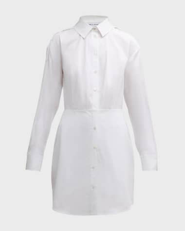 Veronica Beard Rae Button Detail Mini Shirtdress