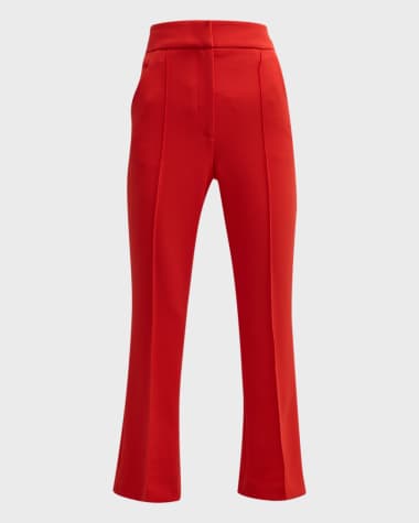 Veronica Beard Tani Straight Cropped Pintuck Pants
