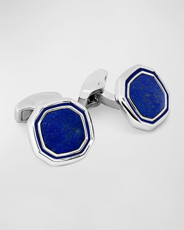 Quadrato cufflinks with navy enamel & clear Swarovski elements – Tateossian  USA