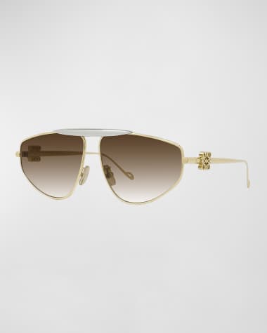 Loewe Anagram Metal Alloy Aviator Sunglasses