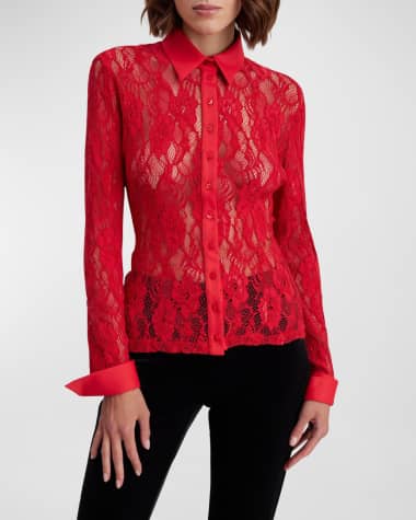 Anne Fontaine Laureat Lace Button-Down Shirt