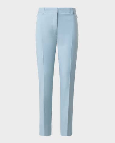 Akris Maxima Cotton Silk Stretch Double Face Cropped Pants