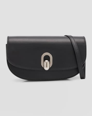 Savette Tondo Crescent Leather Crossbody Bag