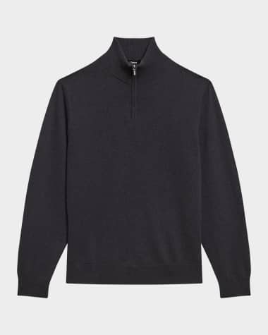 Theory Men's Hilles Quarterzip in Cashmere