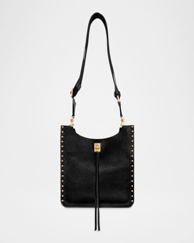 Brera Studded Leather Satchel Bag, Black by VBH at Neiman Marcus