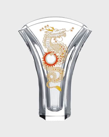 Baccarat Solar Dragon Ginkgo Vase - 10"
