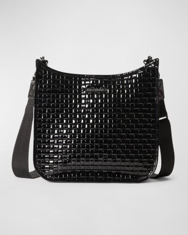 $130 Neiman Marcus Women's Black Star Studded Tassel Crossbody Purse Bag
