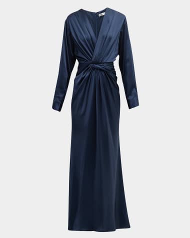 Christopher Esber Triquetra Twist Silk Maxi Dress