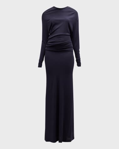 Christopher Esber Side Cowl Long-Sleeve Dress