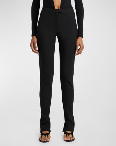 Christopher Esber Racquet Mid-Rise Slim-Leg Zip-Hem Tailored Trousers