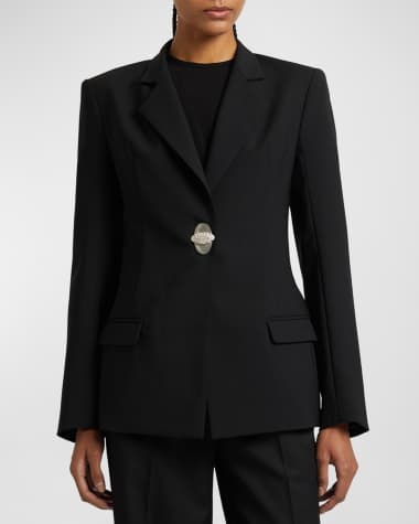 Christopher Esber Racquet Apex Crystal Single-Breasted Blazer Jacket